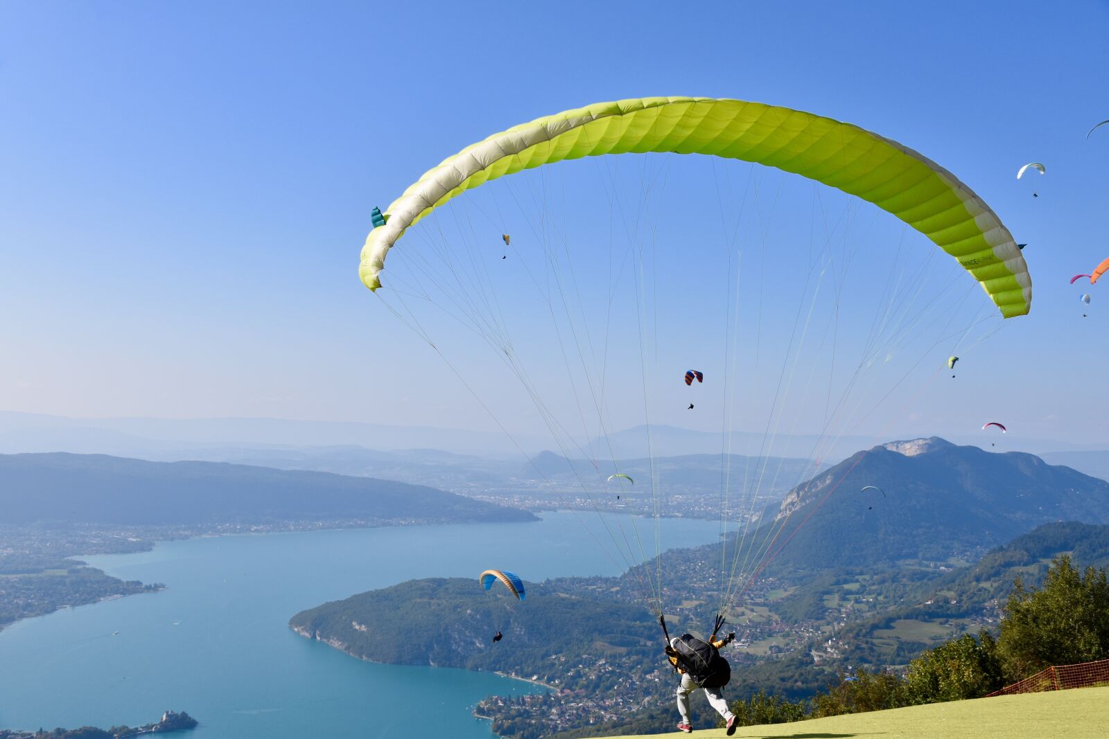 Nikon D5600 sample photo. Paragliding, paraglider, lake annecy photography