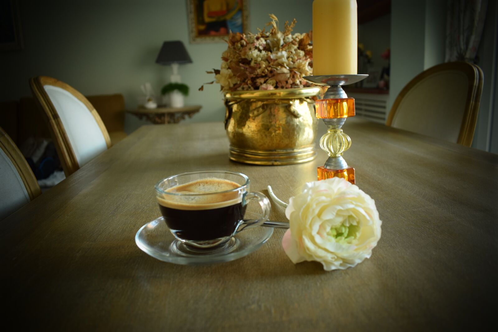 Nikon D5300 sample photo. Composition, flower, coffee photography
