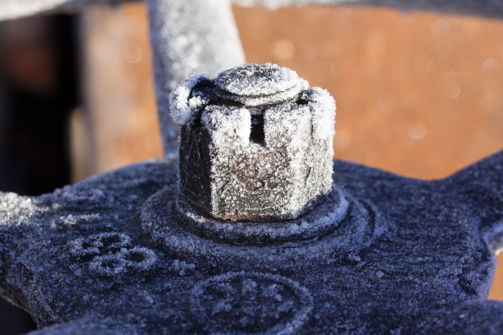 Canon EOS 50D sample photo. Steering wheel, screw, hoarfrost photography