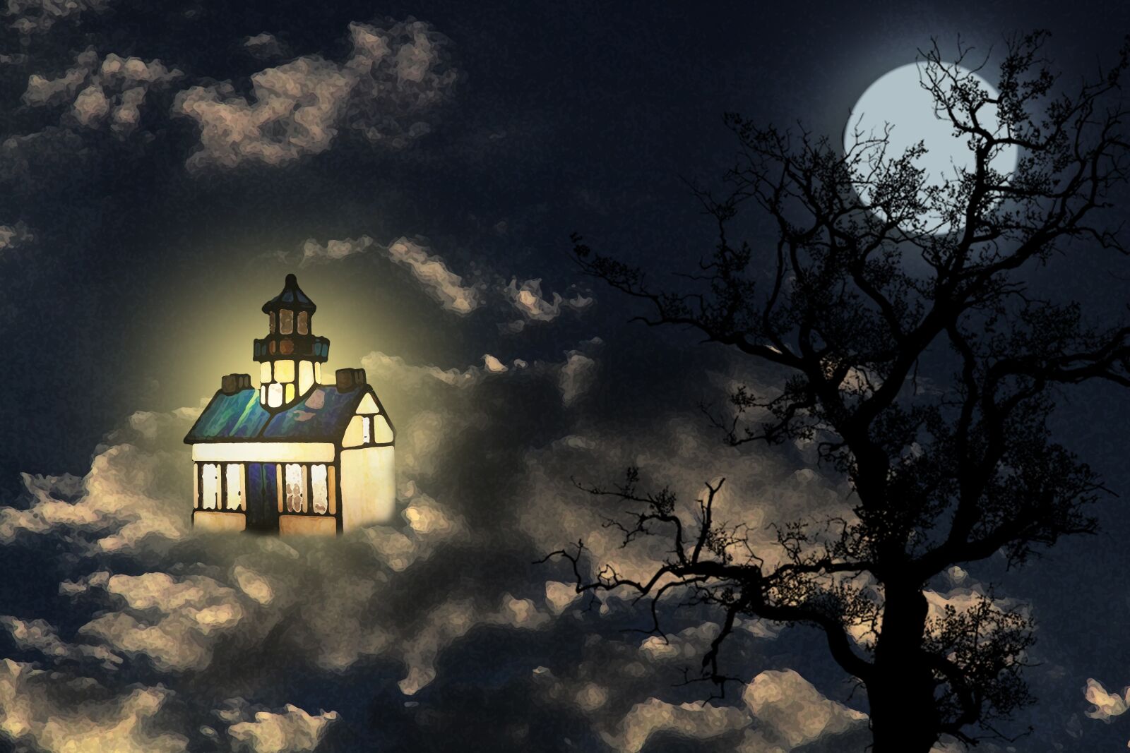 Canon EOS 7D sample photo. House, clouds, night photography