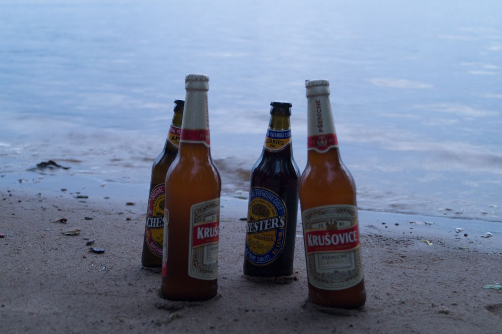 Sony DT 18-55mm F3.5-5.6 SAM II sample photo. Beer, bottles, glass photography