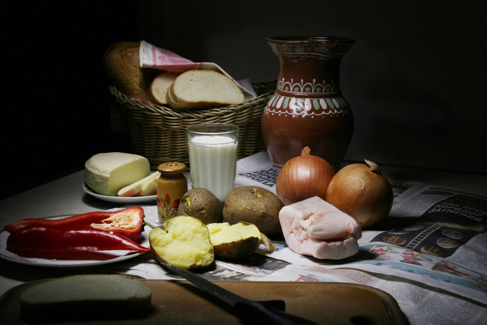 Canon EOS 30D sample photo. Peasant dinner, still life photography