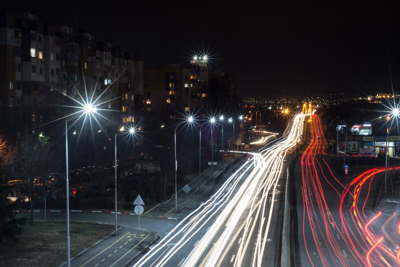 Nikon D7200 sample photo. Burgas, traffic, night photography
