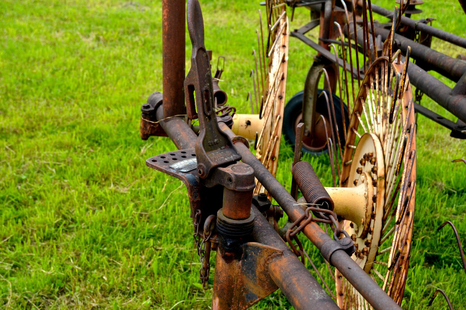 Nikon D3200 sample photo. Hay tedders, detail, agricultural photography