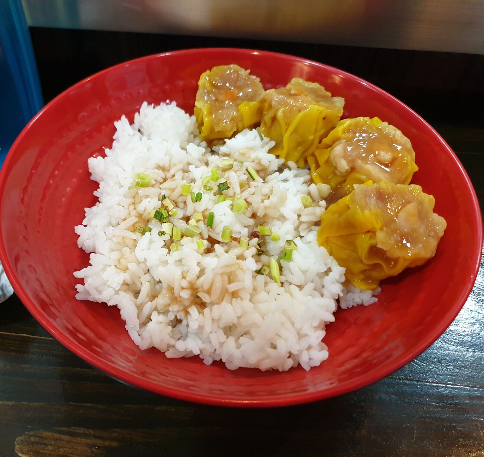 Samsung Galaxy Note9 sample photo. Rice bowl, four dumplings photography