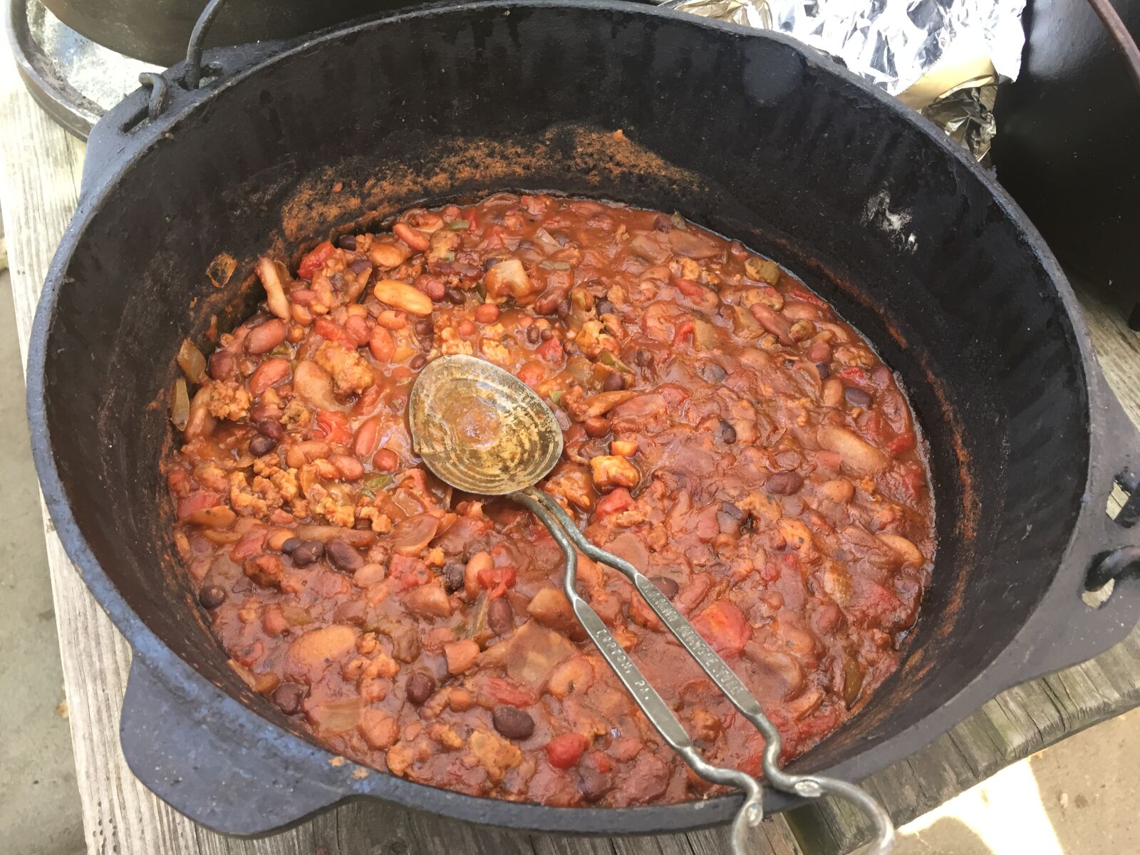 Apple iPhone 6 sample photo. Beans, camping, dutch, oven photography
