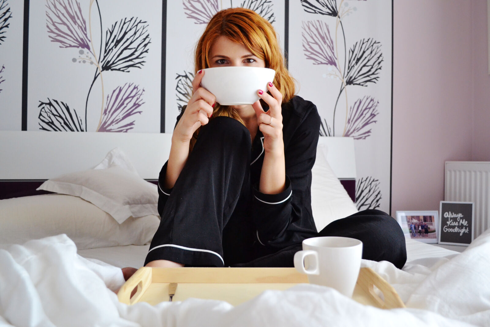 Nikon D3100 sample photo. Adult, bed, bedroom, breakfast photography