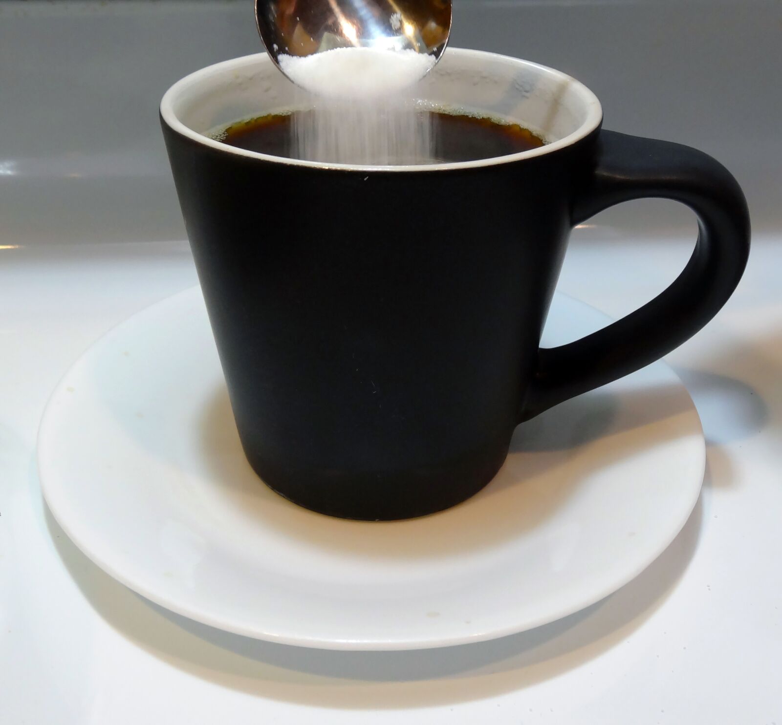 Sony Cyber-shot DSC-HX20V sample photo. Black coffee cup, coffee photography