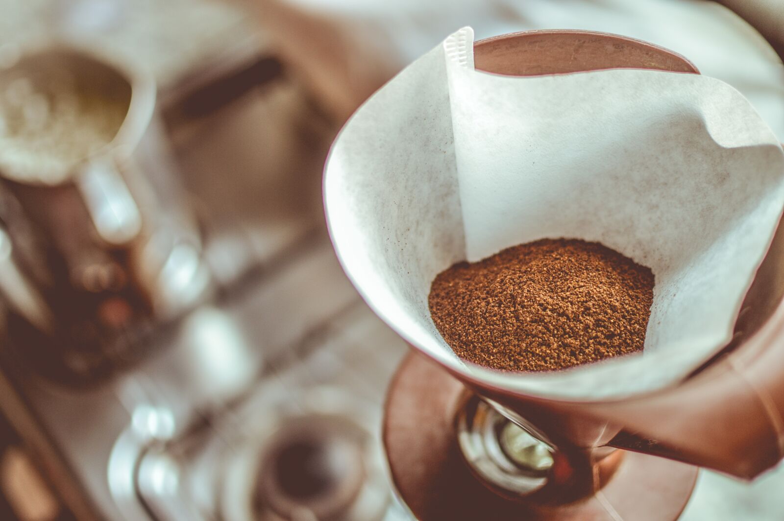 Nikon D3200 sample photo. Coffee, grinds, filter photography