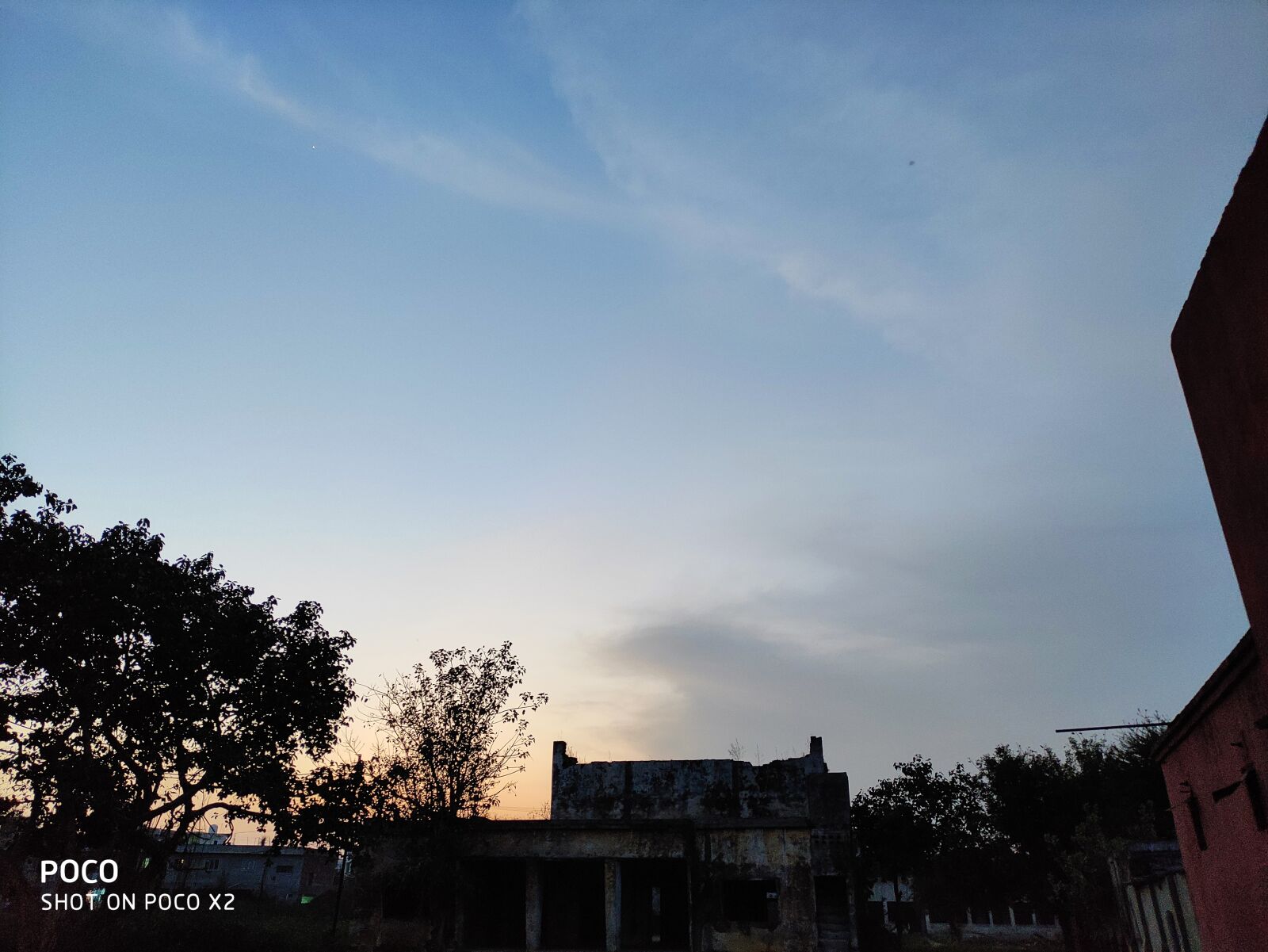 Xiaomi POCO X2 sample photo. Sunset, tree, dark photography