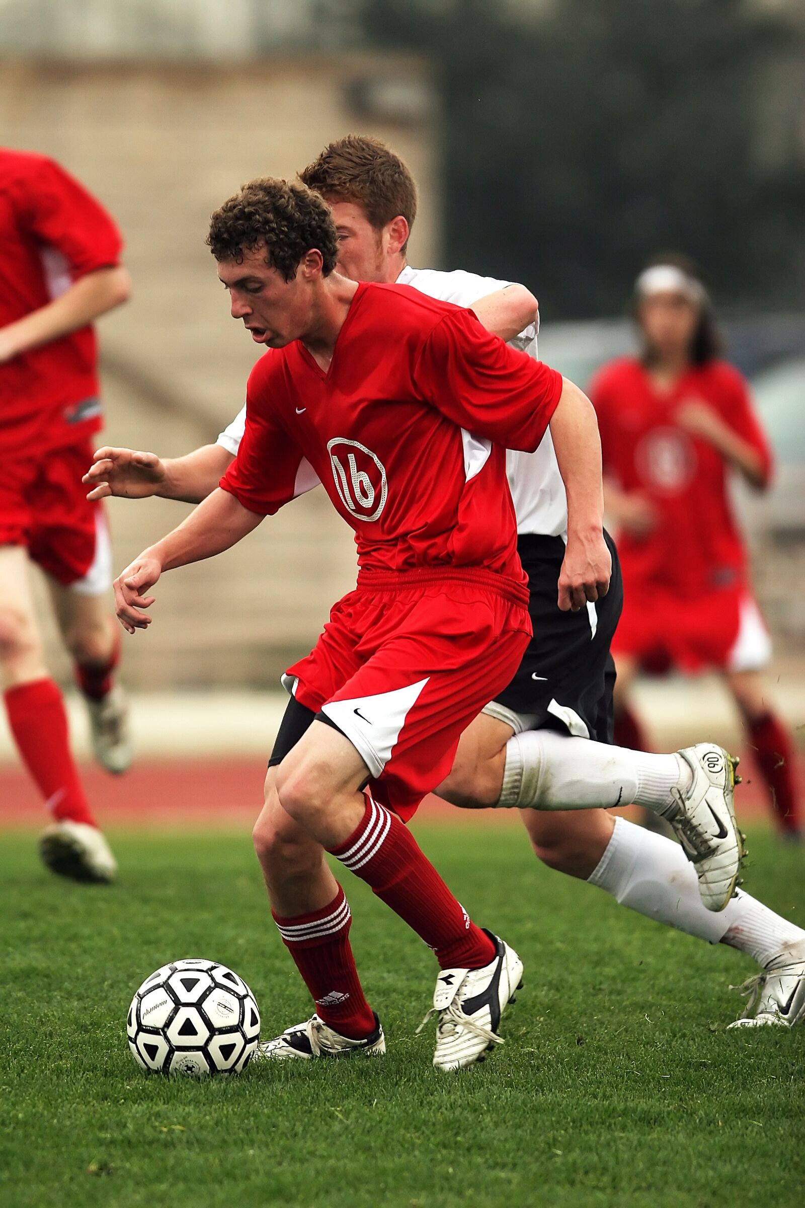 Canon EOS 20D sample photo. Soccer, kicking, action photography