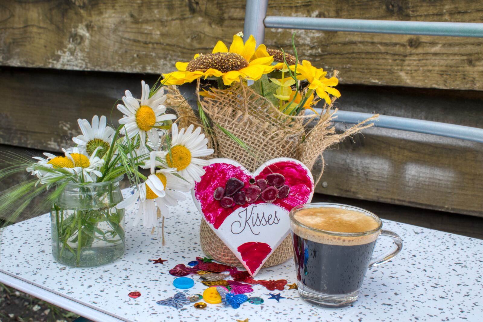 Nikon D3300 sample photo. Coffee, flowers, heart photography