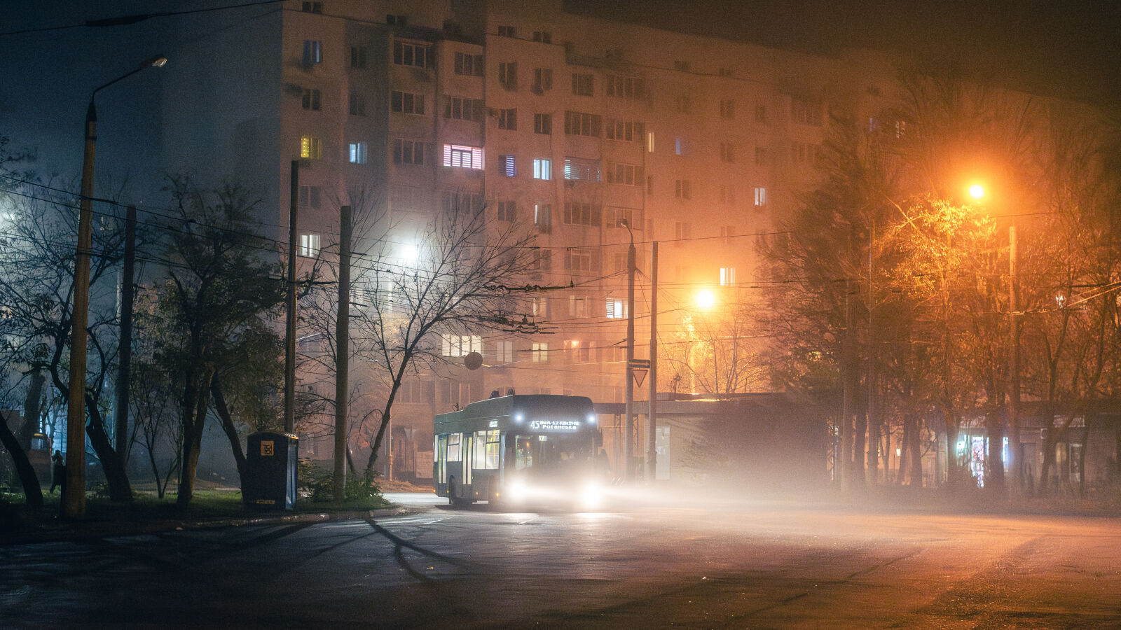 Nikon D750 sample photo. Trolleybus in the fog photography