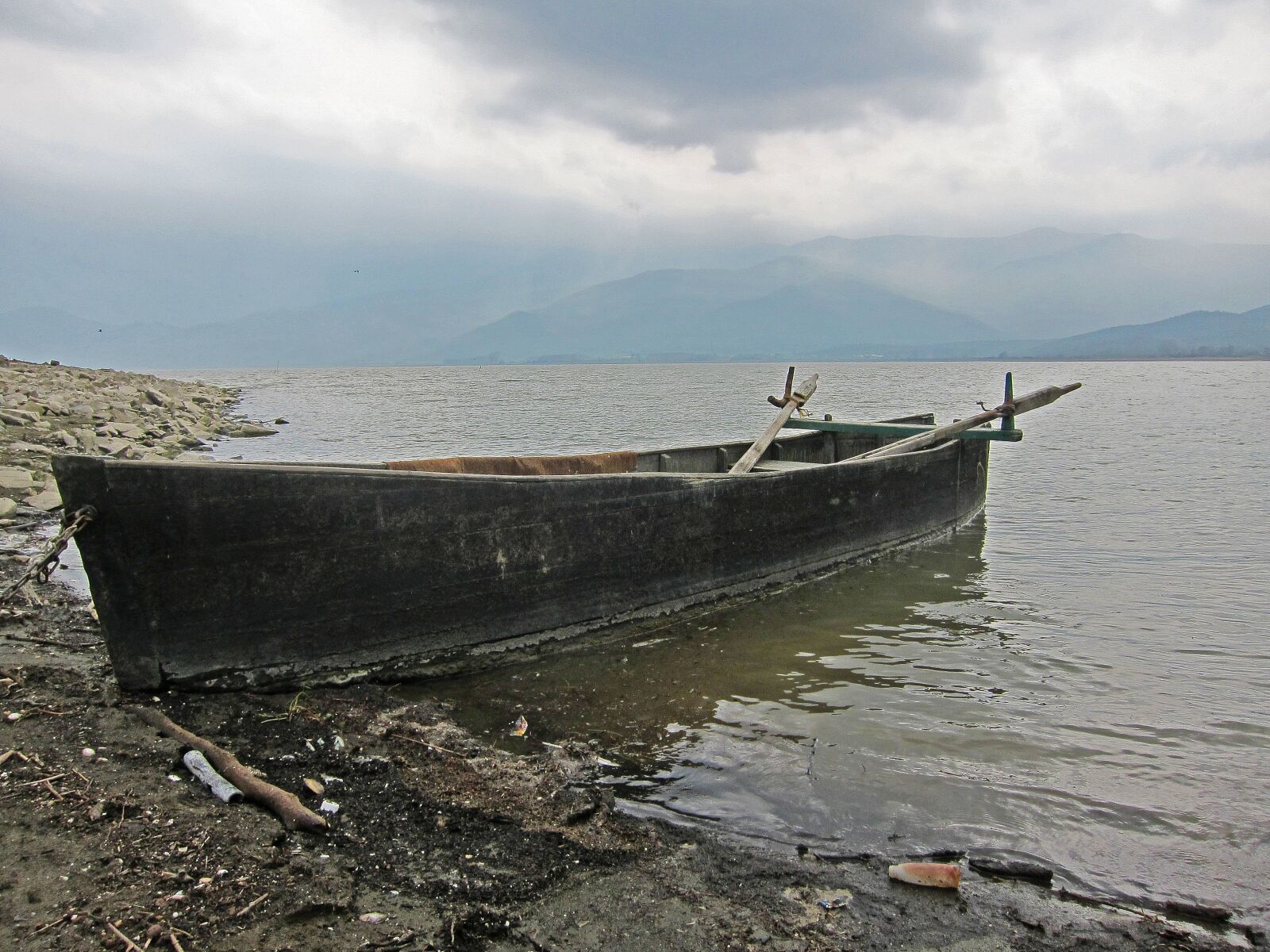 Canon PowerShot S95 sample photo. Fishing boat, lake, greece photography