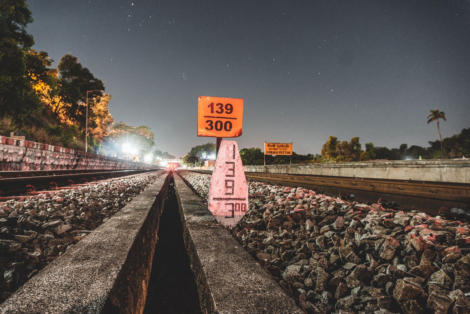 Sony a6000 sample photo. Rail track, railway, night photography