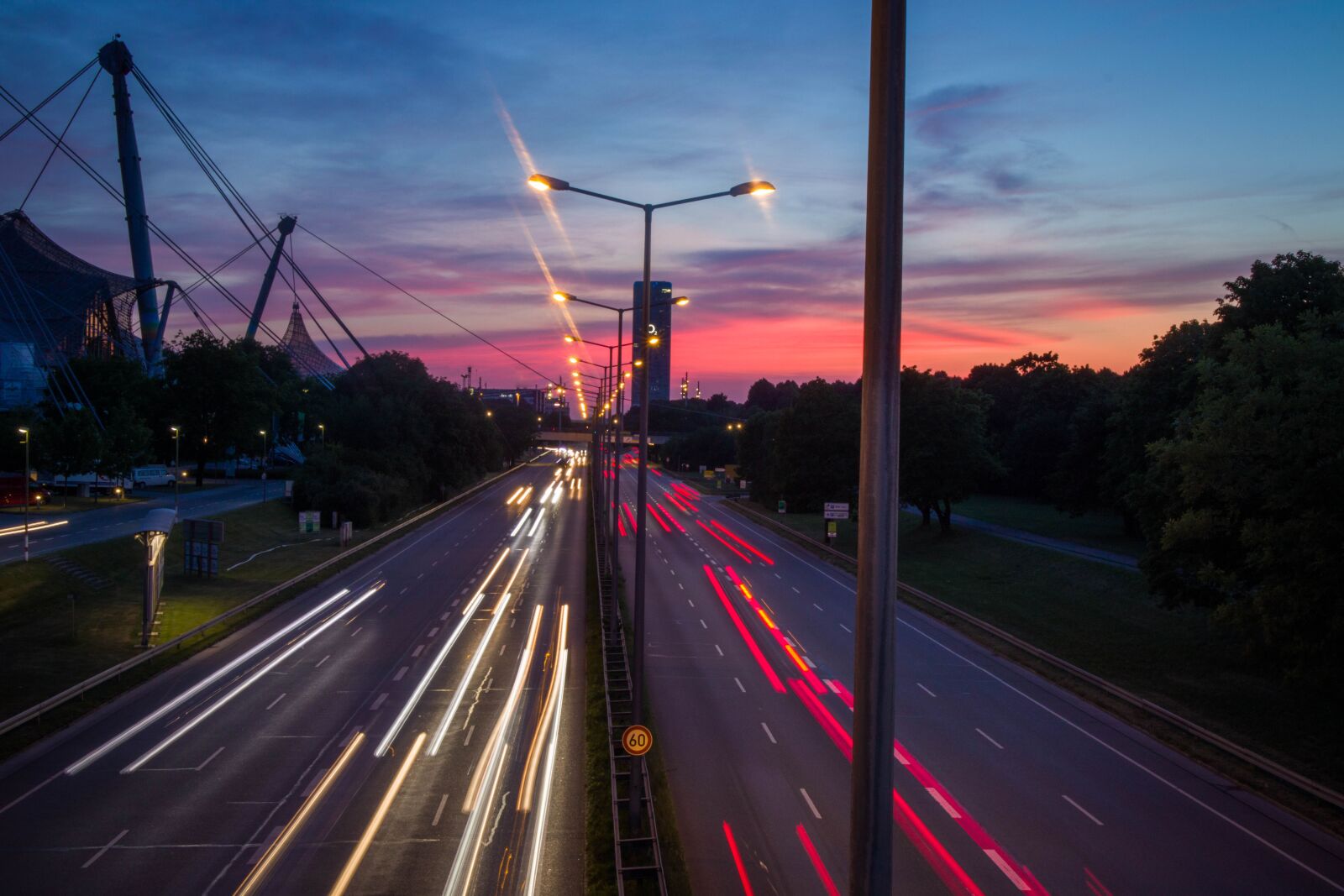 Canon EOS M50 (EOS Kiss M) sample photo. Highway, lights, sunset photography