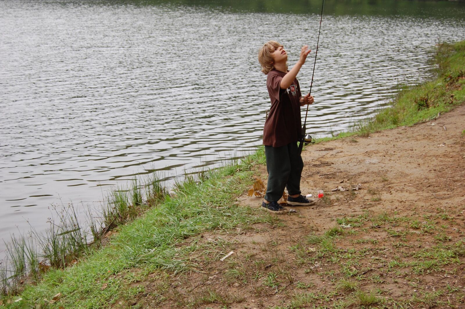 Nikon D40 sample photo. Young, boy, fishing photography