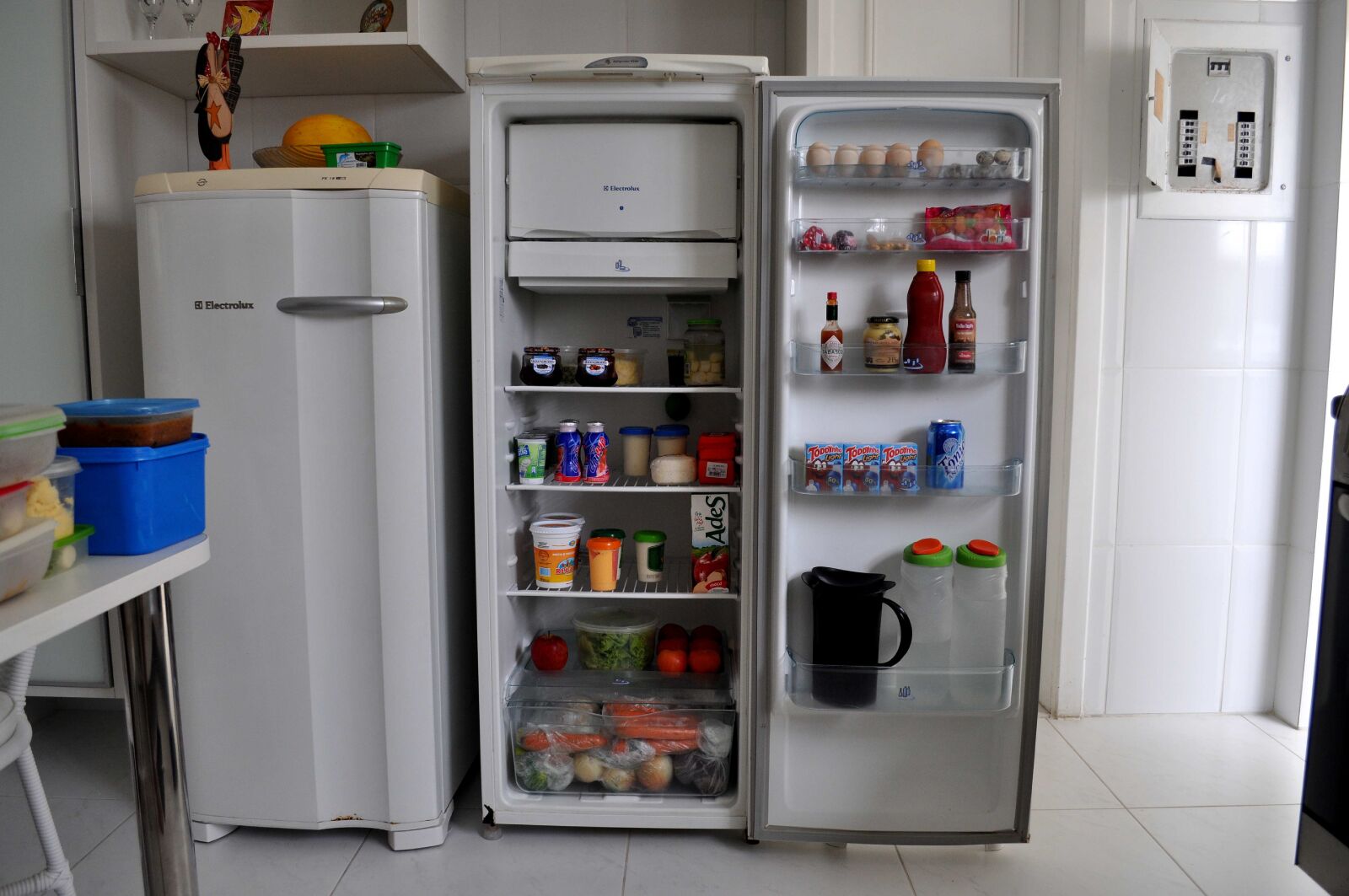Nikon D5000 sample photo. Fridge, groceries photography