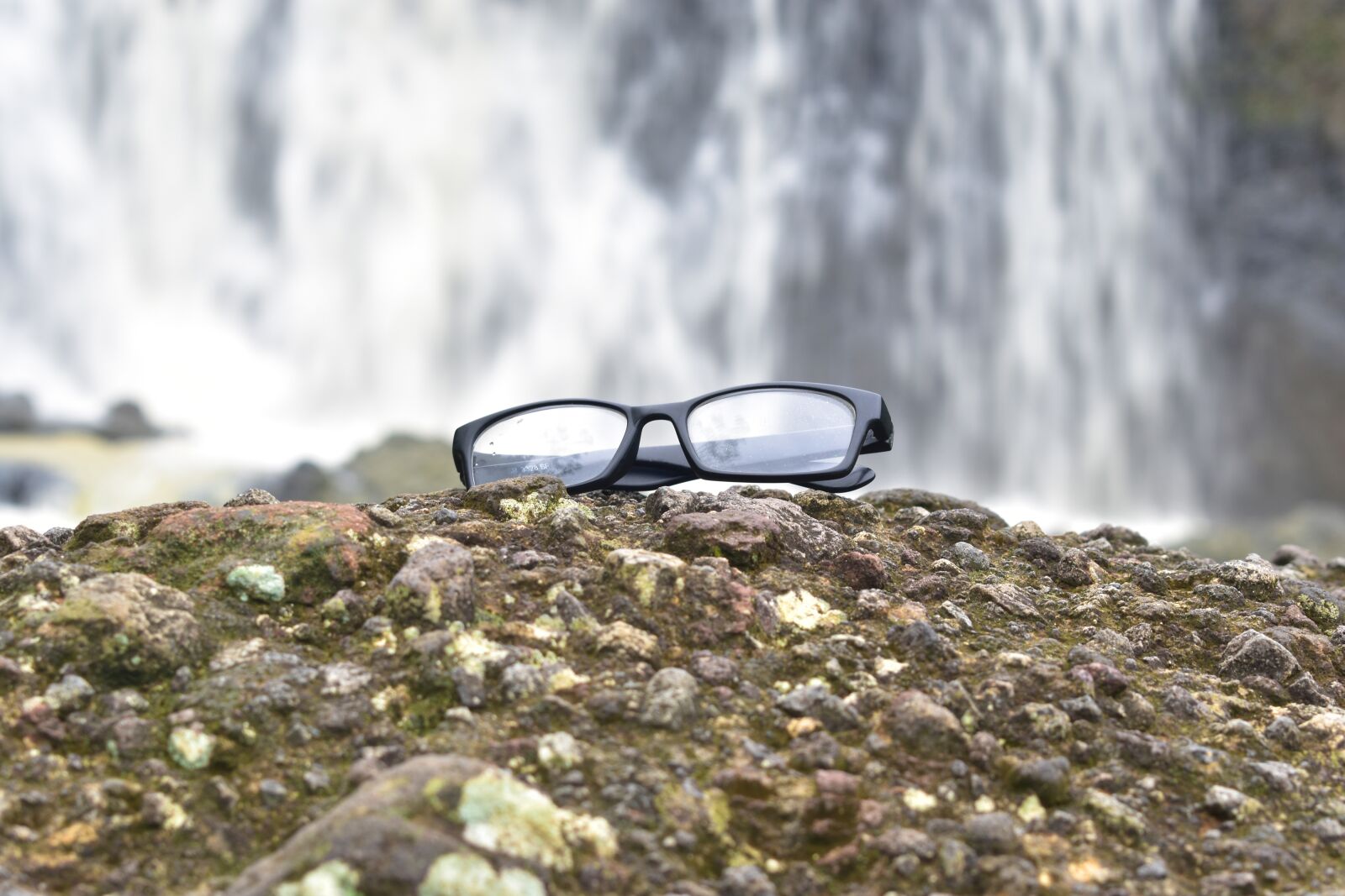 Nikon D3400 sample photo. Glasses, waterfall, nature photography