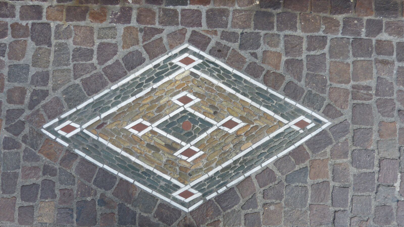 Panasonic Lumix DMC-FZ150 sample photo. Mosaic, road, symbols photography