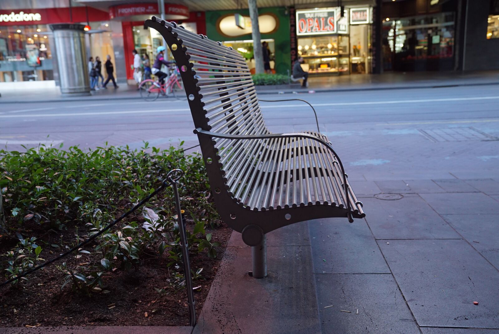 Sony a7S + Sony FE 24-70mm F2.8 GM sample photo. Public bench, melbourne city photography