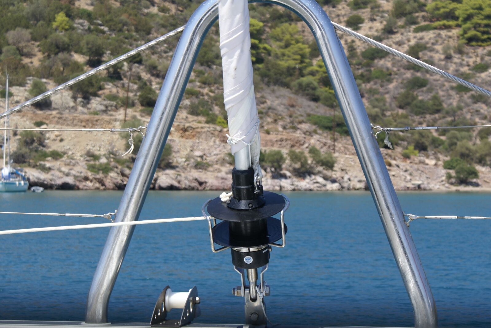 Sony Alpha DSLR-A100 sample photo. Greece, sailboat, catamaran photography