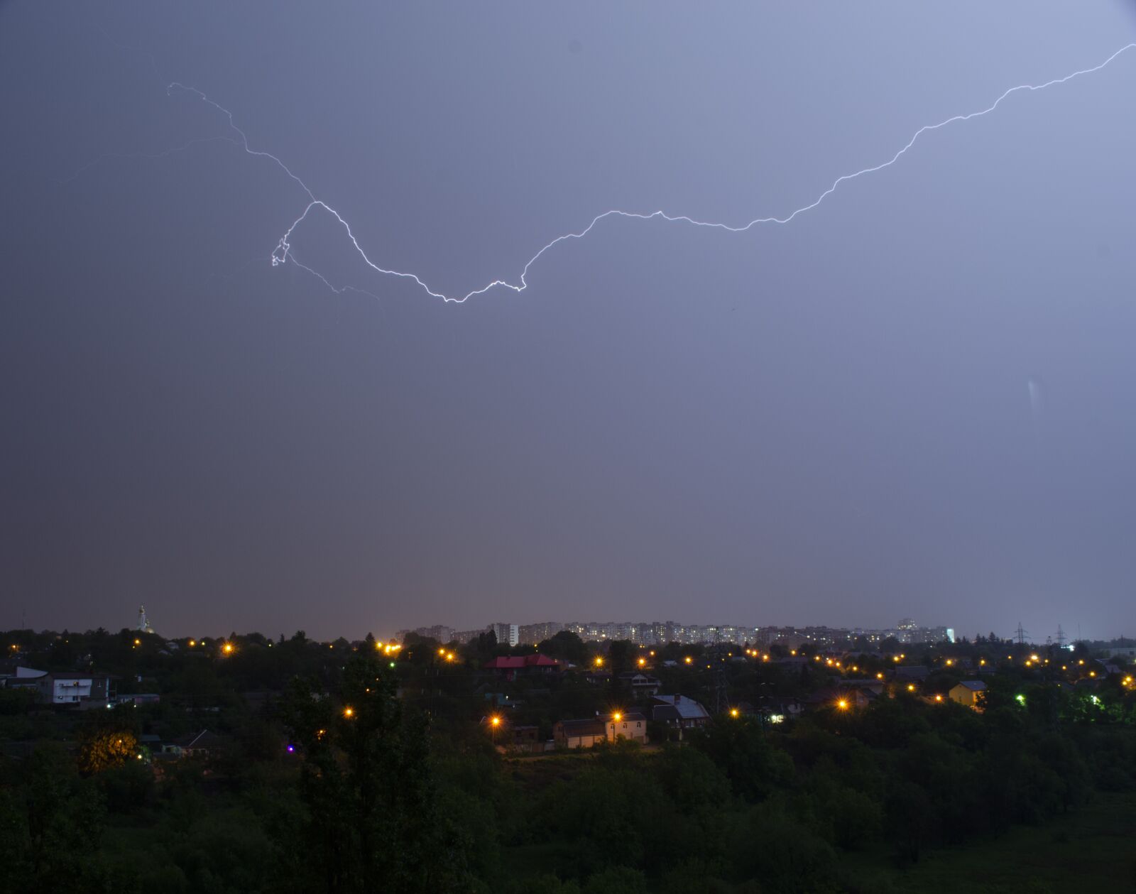 Nikon D5100 sample photo. Thunderstorm, lightning, night photography