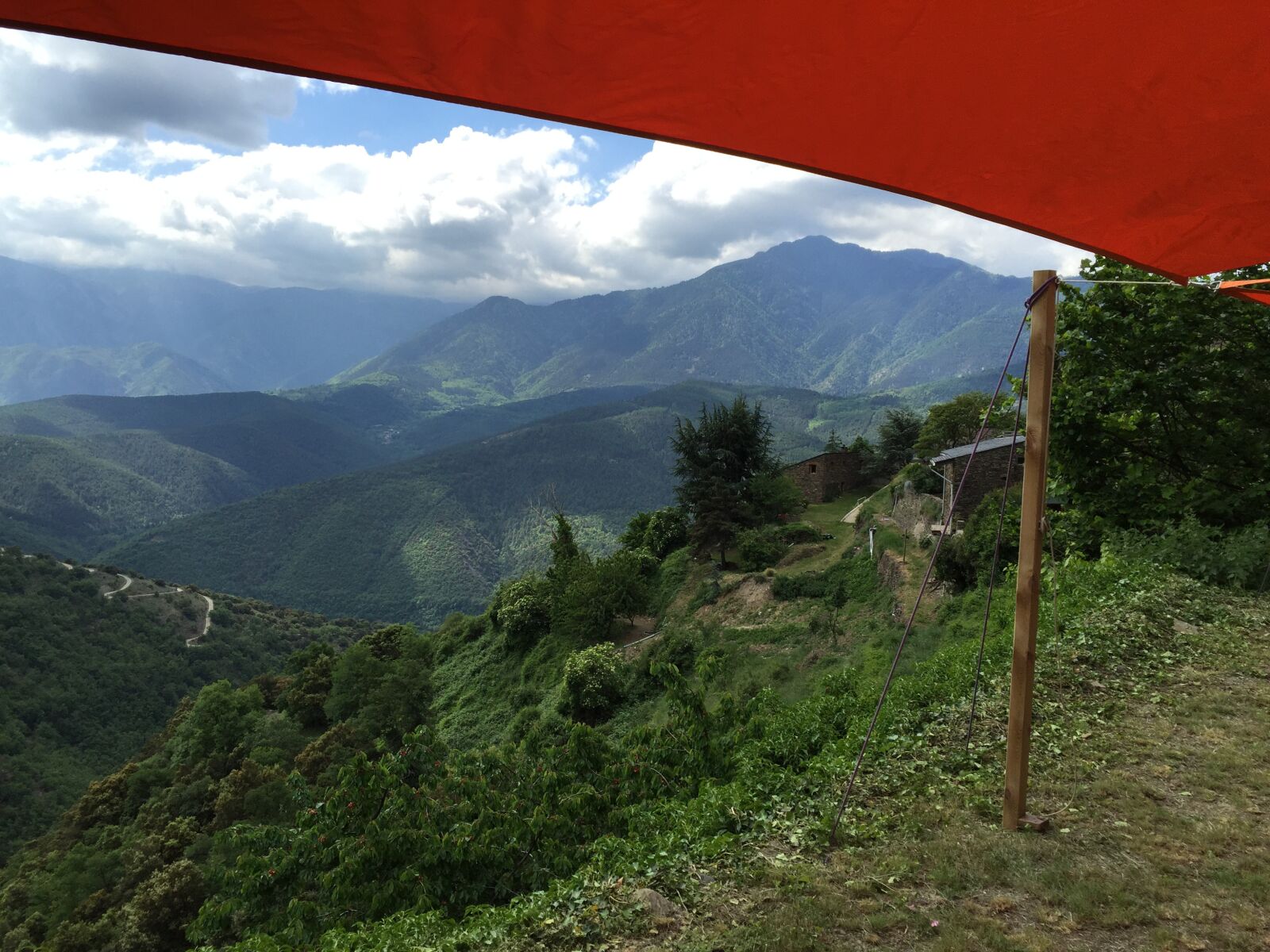 iPhone 6 back camera 4.15mm f/2.2 sample photo. Sail shade, mountains, france photography