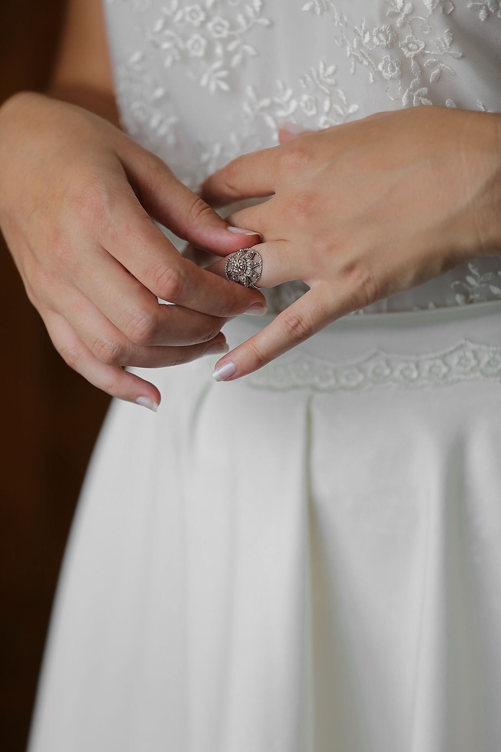 Canon EOS 5D Mark III sample photo. Wedding dress, wedding ring photography