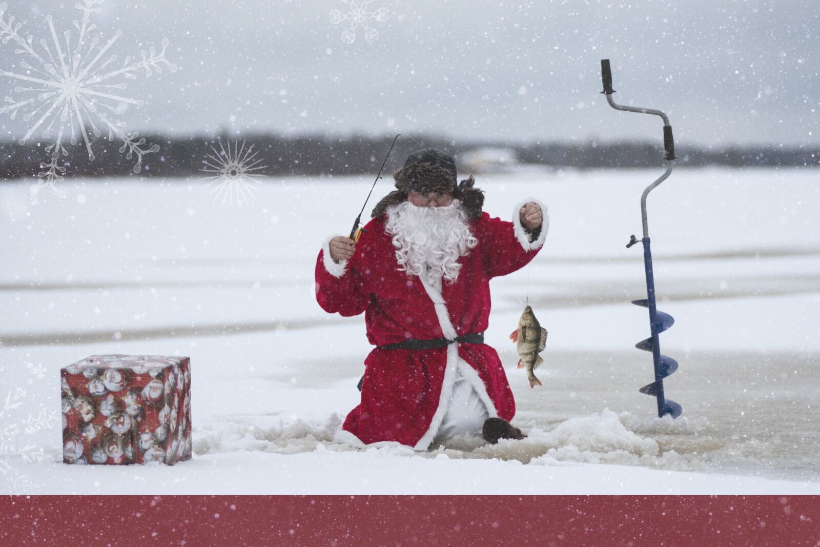 Nikon D750 sample photo. Santa claus, fishing, ice photography