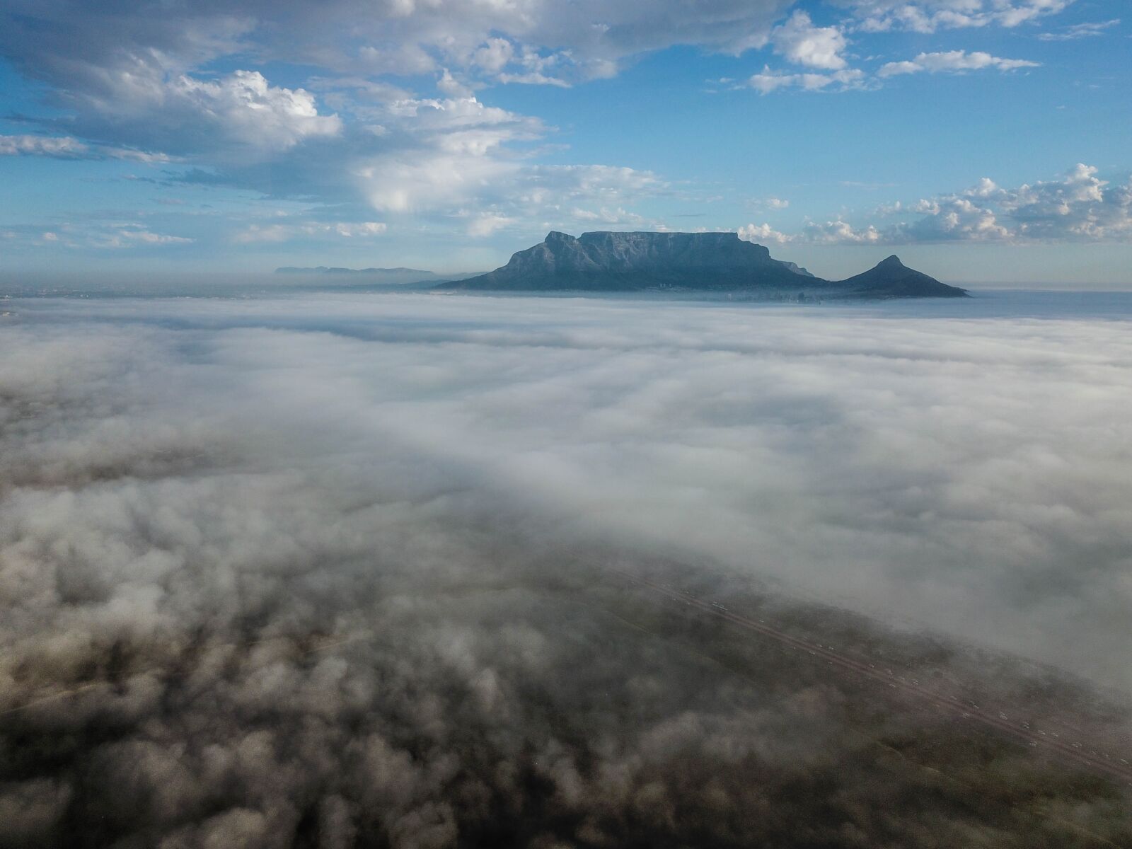 DJI FC220 sample photo. Table-mountain, aerial, clouds photography
