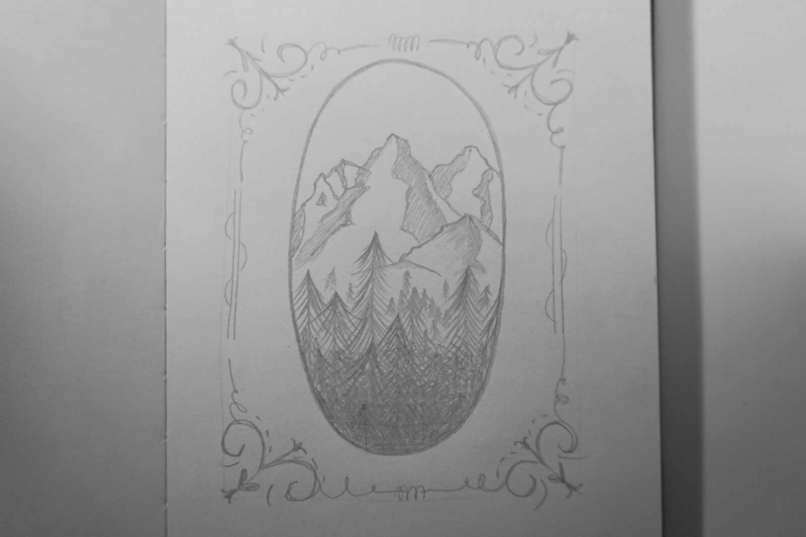 Sony a5100 sample photo. Drawing, mountains, sketch photography