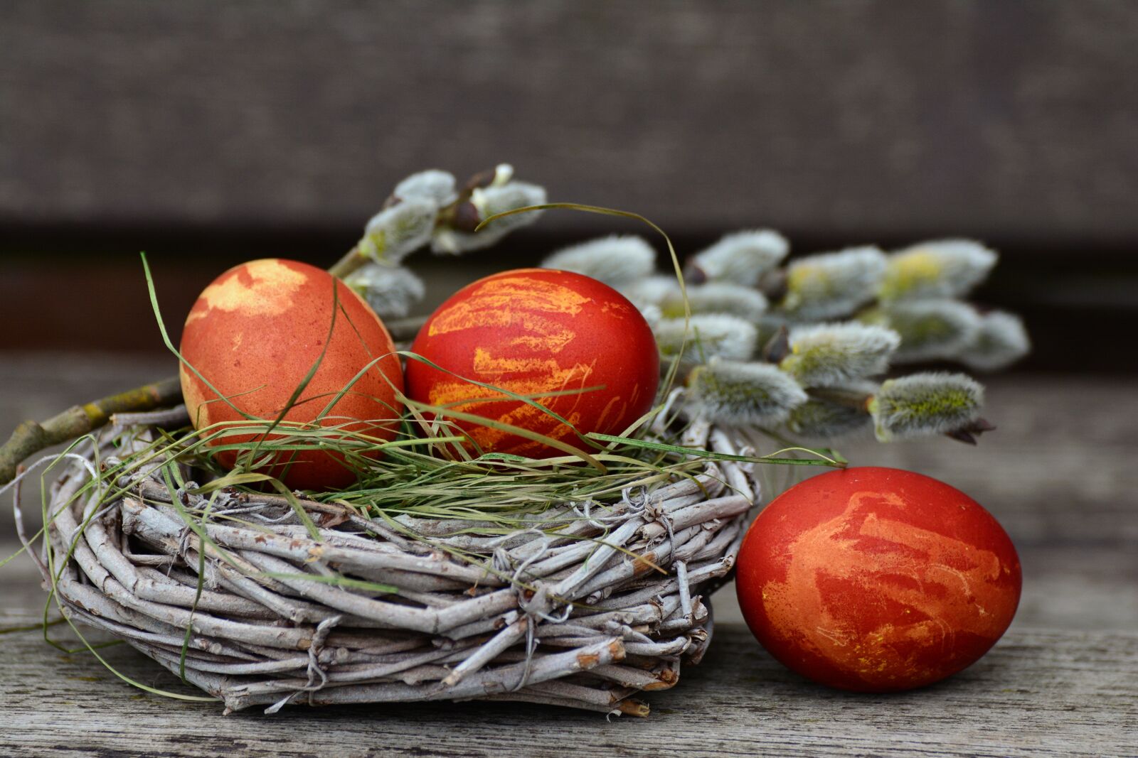 Nikon D5200 sample photo. Easter eggs, easter nest photography