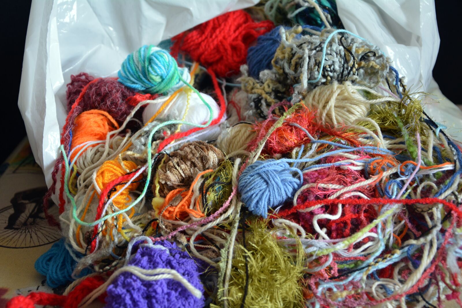 Nikon D5200 sample photo. Wool tangled, winter, knitting photography