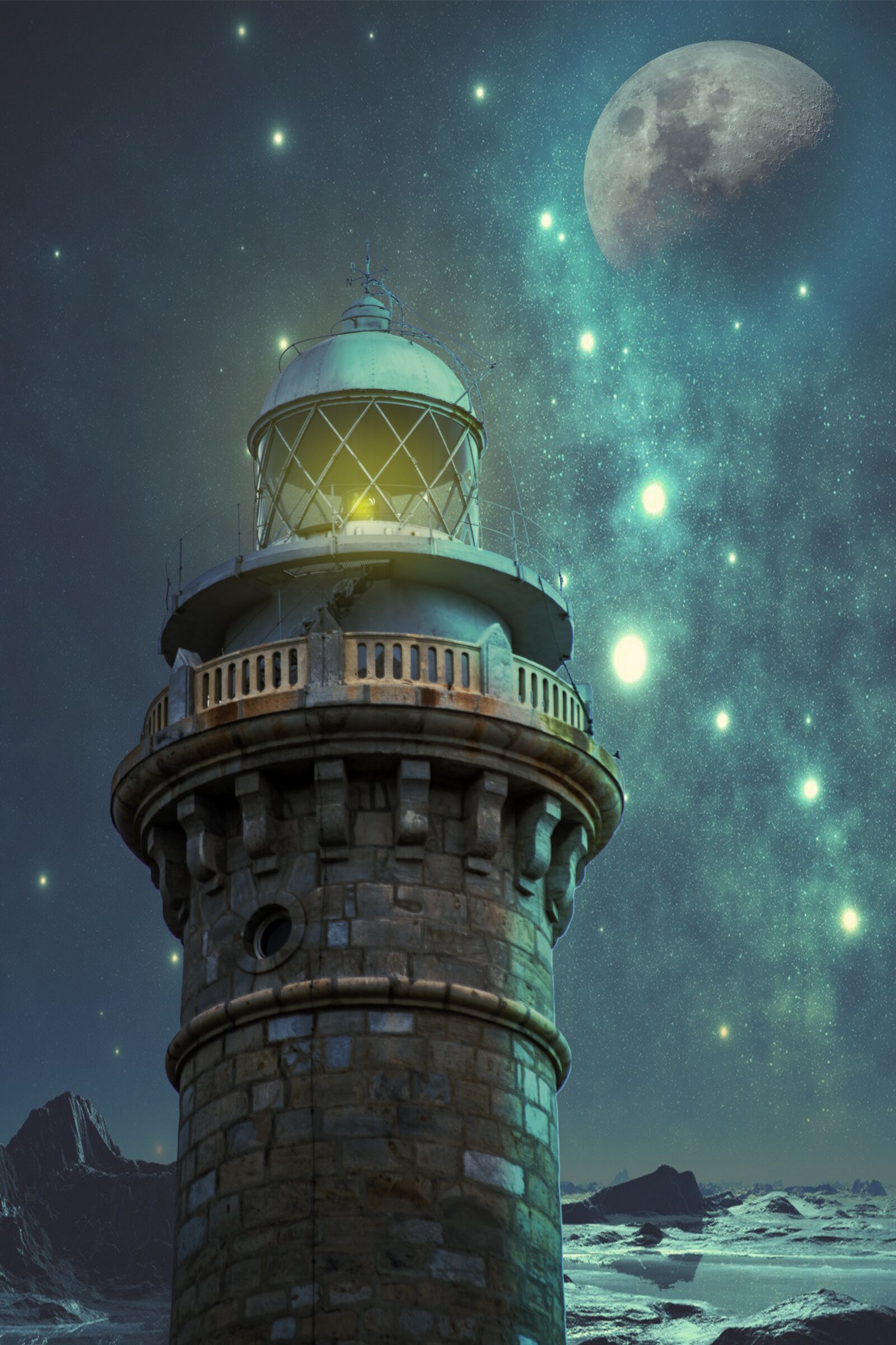 Nikon D3300 sample photo. Fantasy, lighthouse, night photography