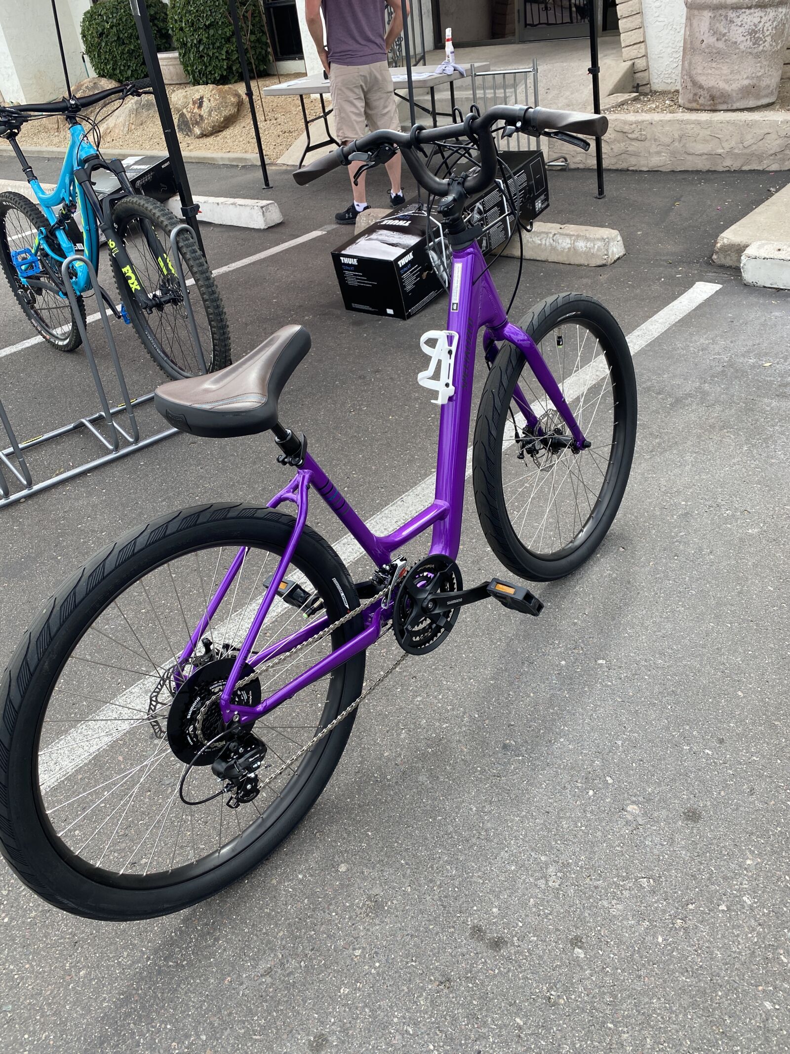 Apple iPhone 11 Pro sample photo. Low entry bike, purple photography