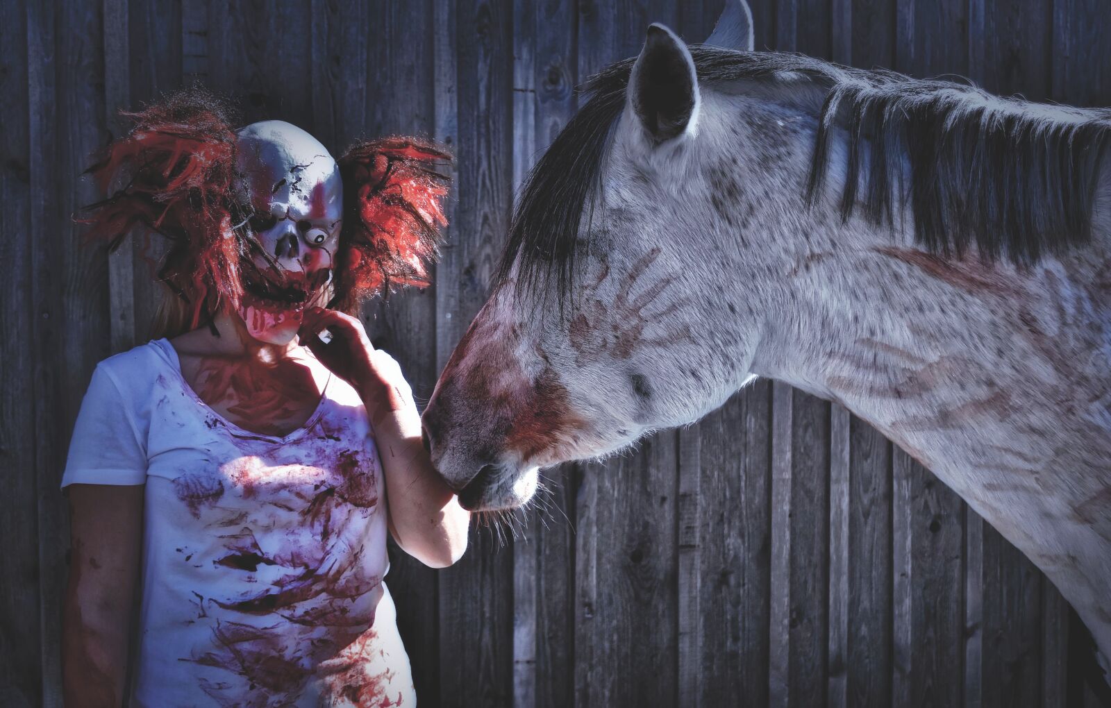 Nikon D7200 sample photo. Halloween, bloody, horror clown photography