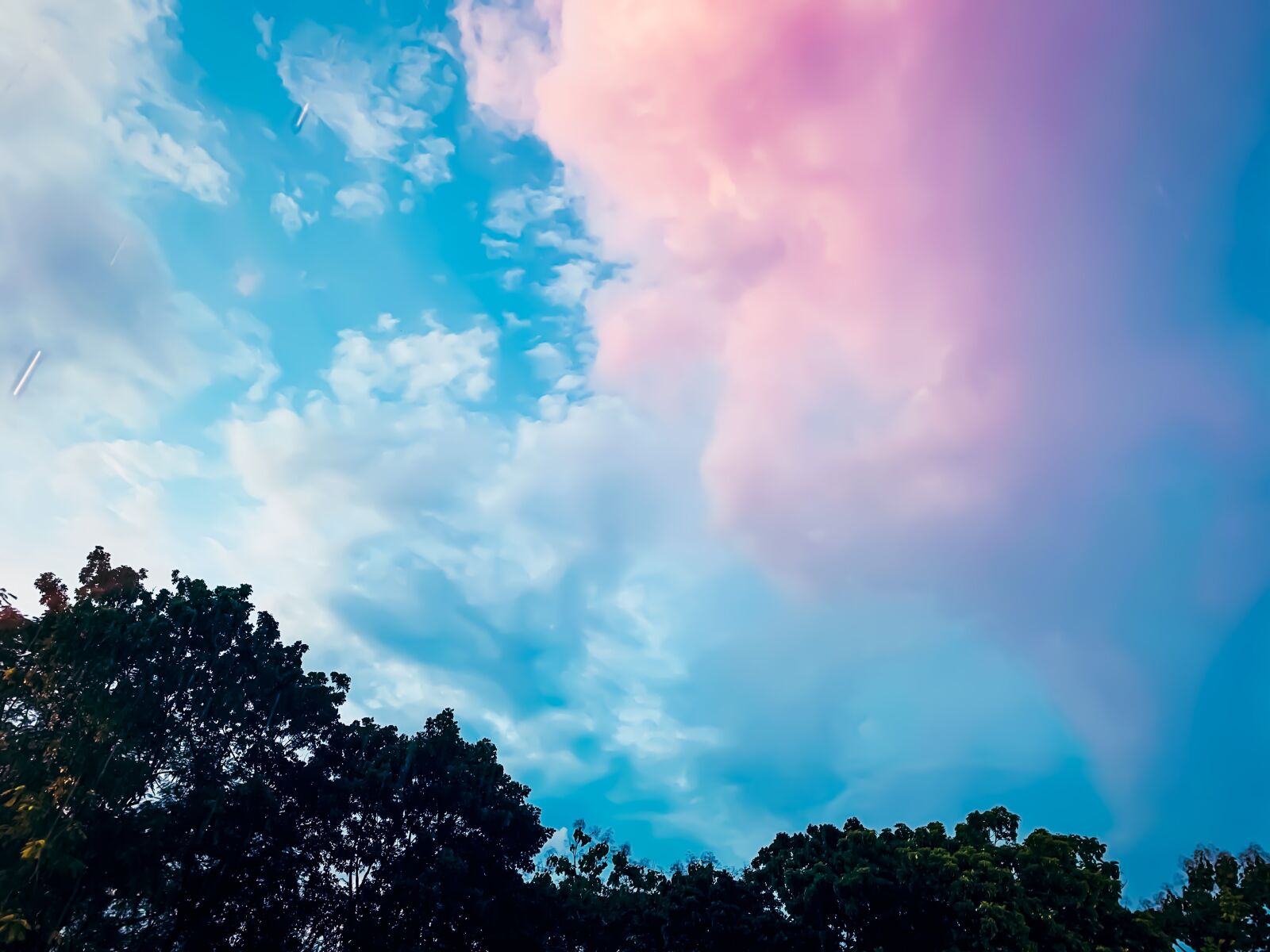 Apple iPhone XR sample photo. Sky, pink, blue photography