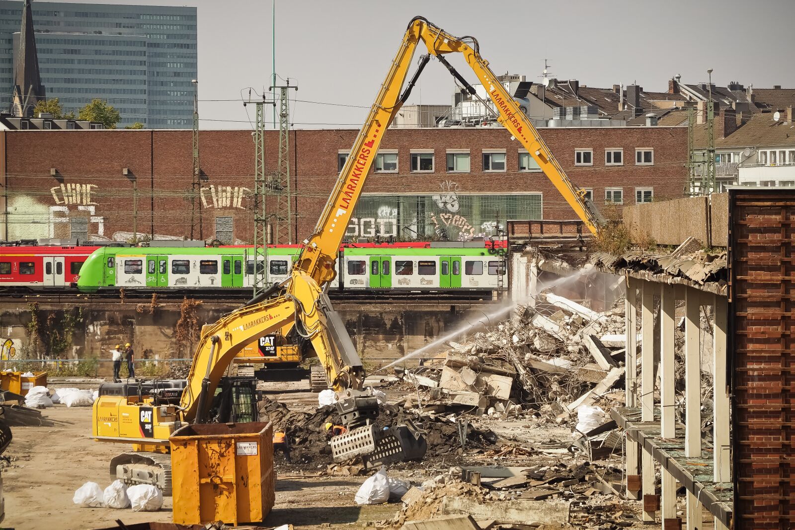 Olympus OM-D E-M10 sample photo. Site, demolition work, demolition photography