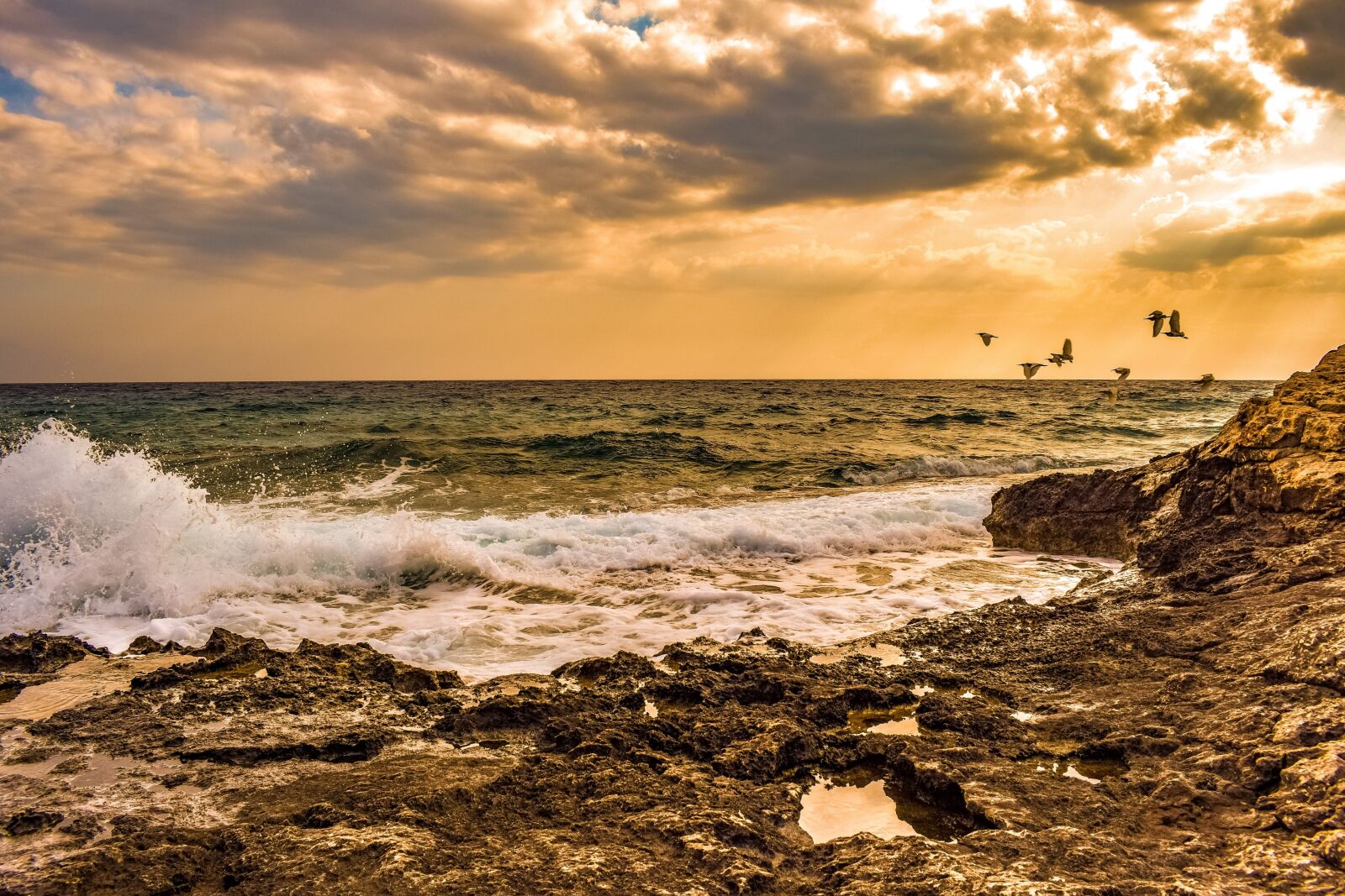 Nikon D3300 sample photo. Sunset, rocky coast, sea photography