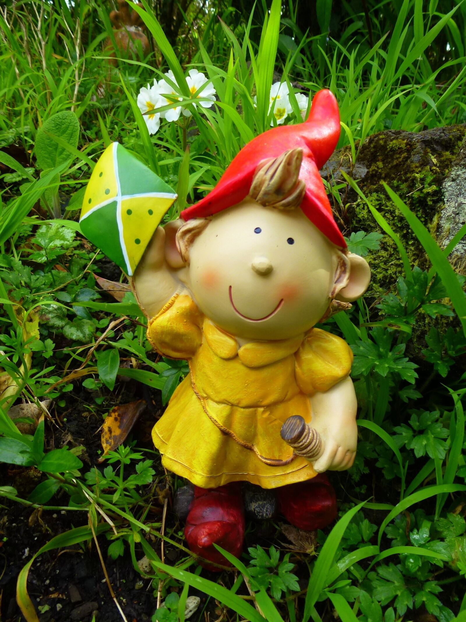Panasonic Lumix DMC-ZS10 (Lumix DMC-TZ20 / Lumix DMC-TZ22) sample photo. Gnome, kite, girl photography