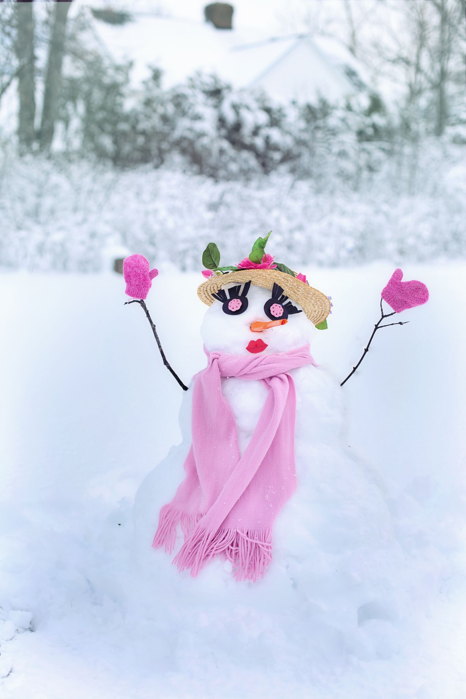 Canon EF 50mm F1.4 USM sample photo. Snow woman, snowman, snow photography