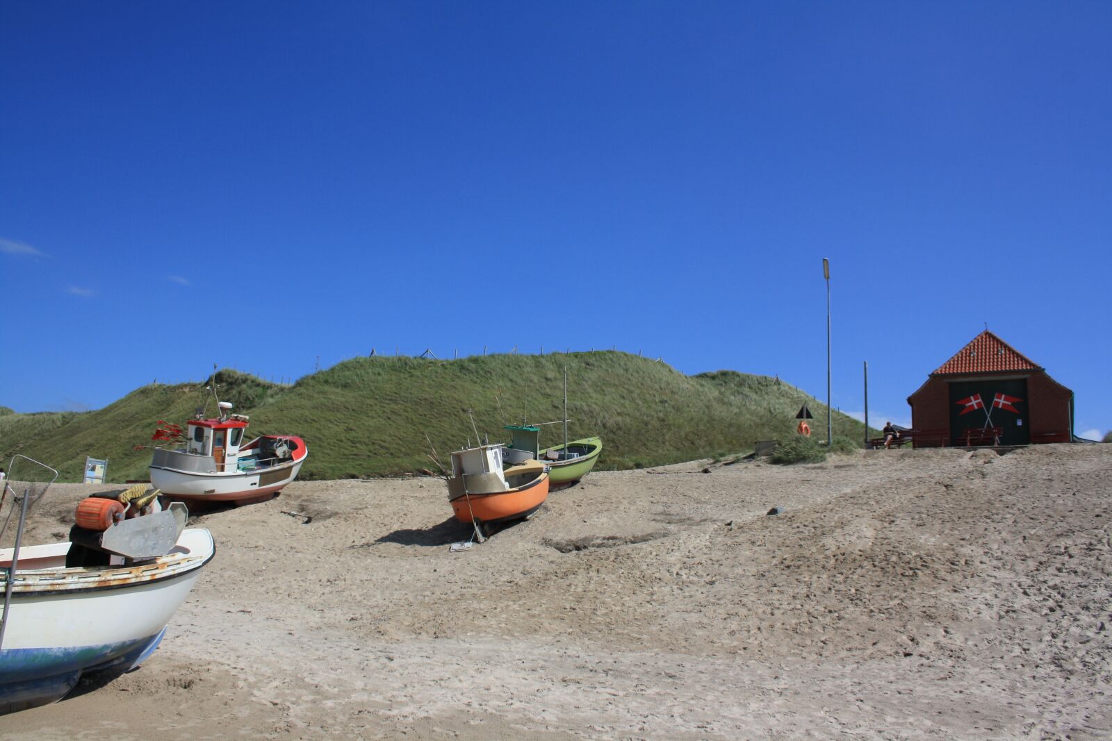 Canon EOS 1000D (EOS Digital Rebel XS / EOS Kiss F) sample photo. Denmark, fishing boats, beach photography