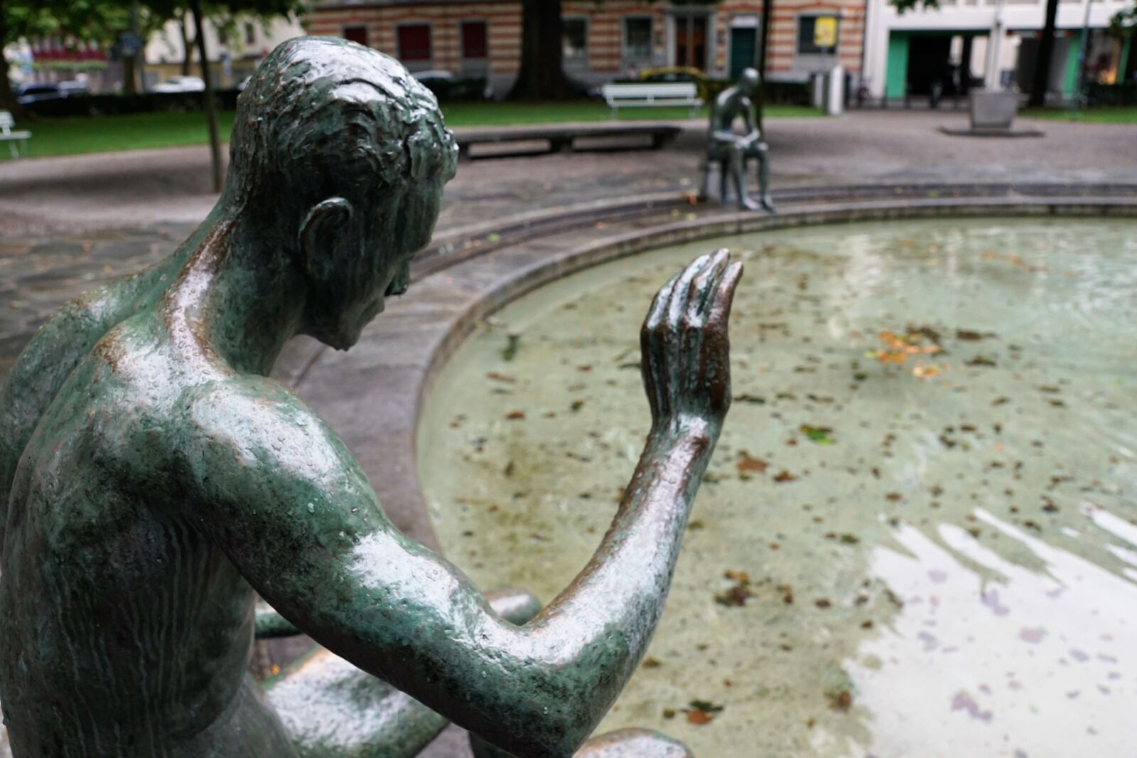 Sony DT 16-50mm F2.8 SSM sample photo. Fountain, zurich, man photography