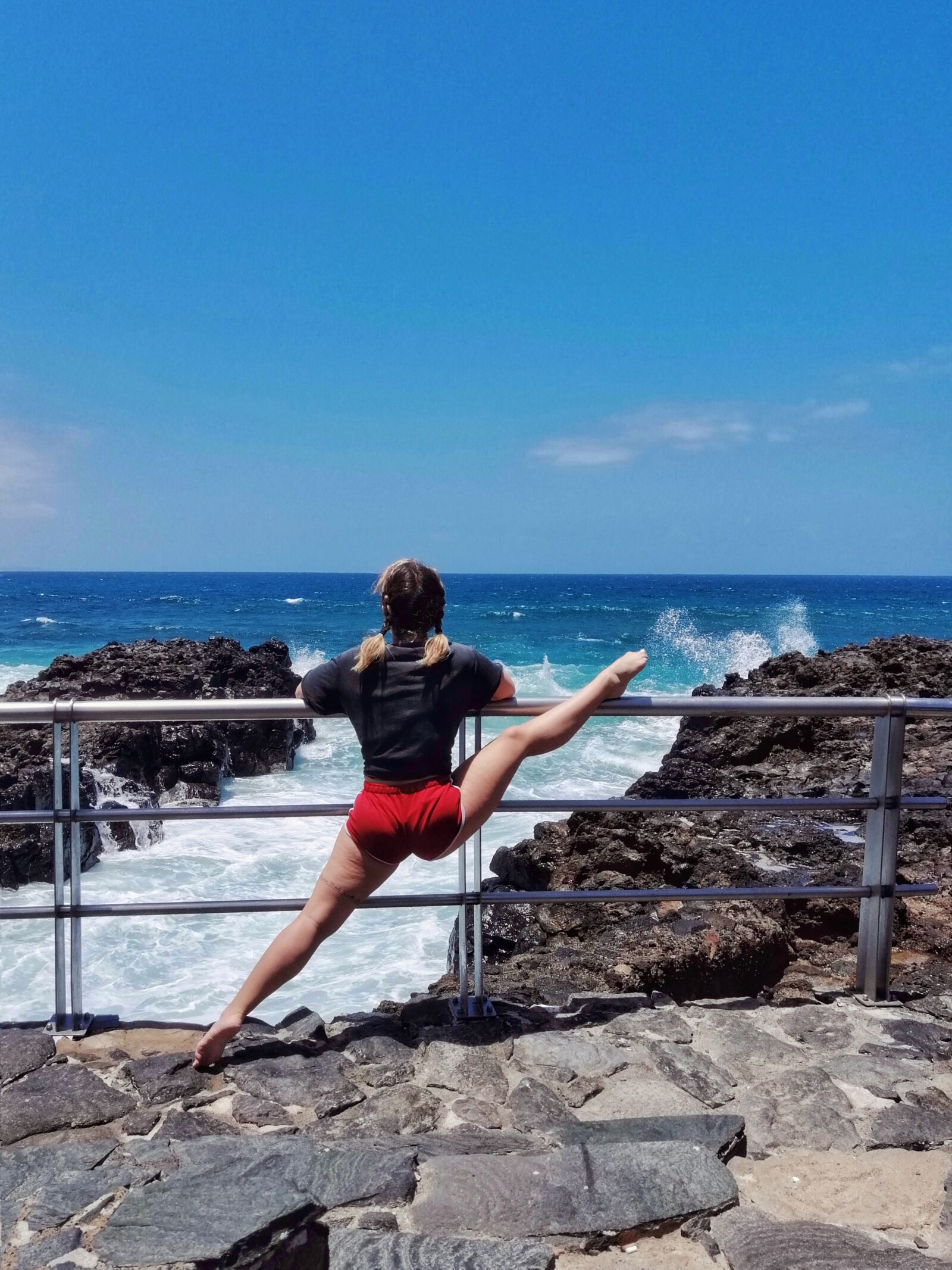 HUAWEI SNE-LX1 sample photo. Beach, yoga, splits photography