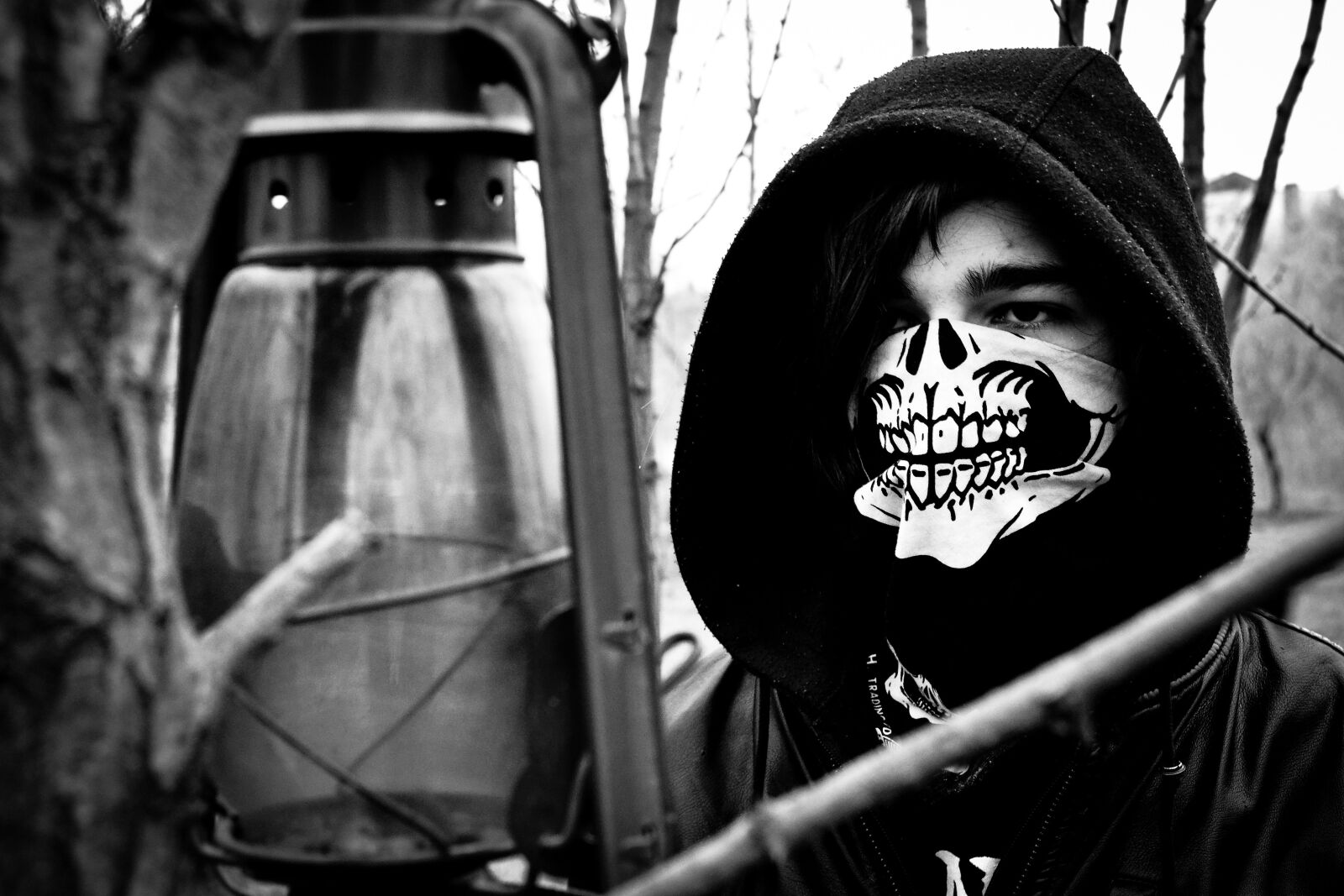Nikon D3100 sample photo. Skull, lantern, black and photography