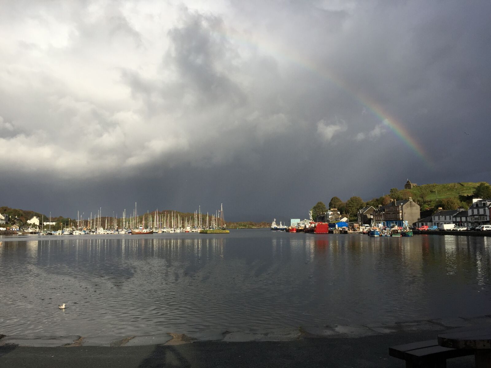 Apple iPhone 6 sample photo. Rainbow, clouds, scotland photography