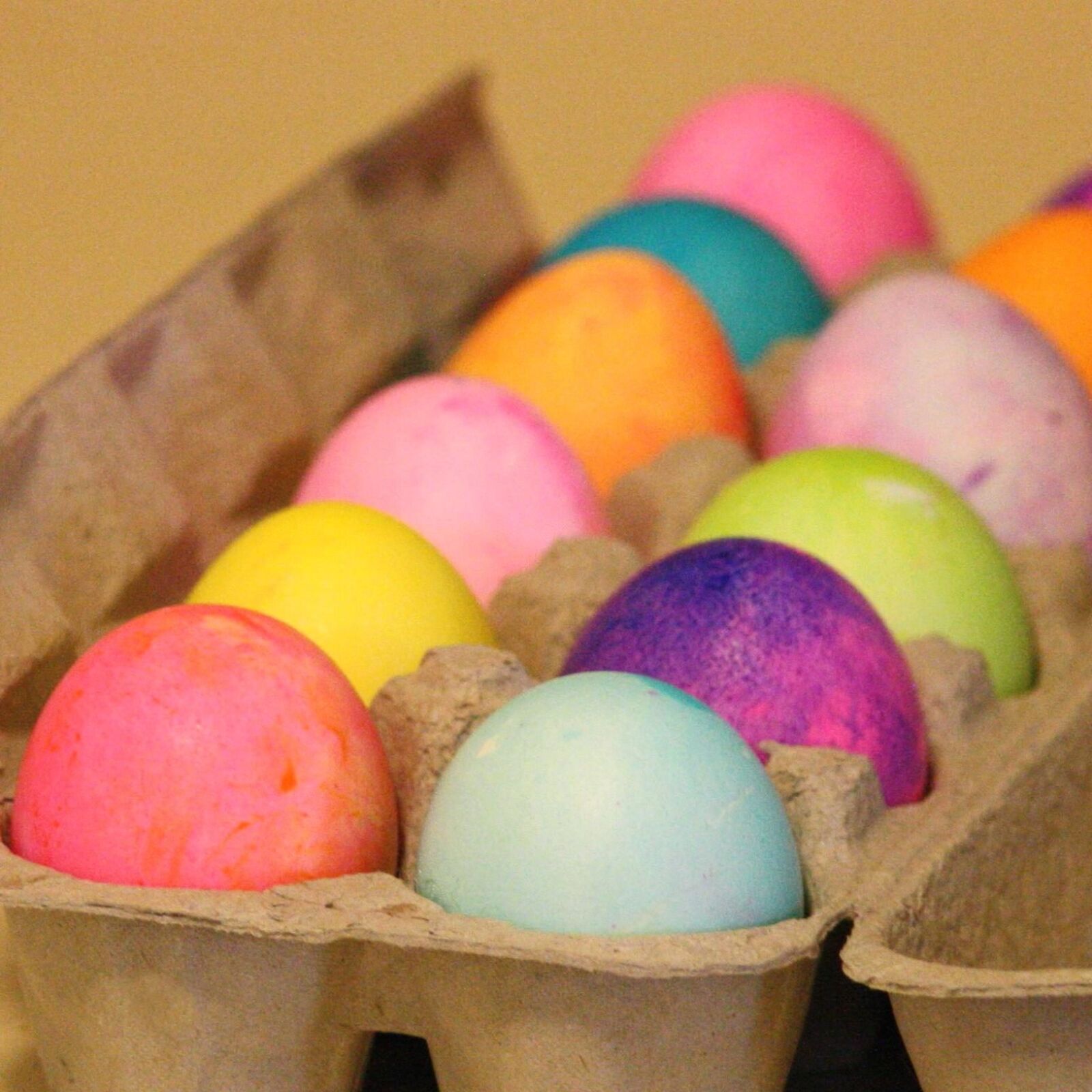 f/4-5.6 IS II sample photo. Colorful eggs, carton, full photography