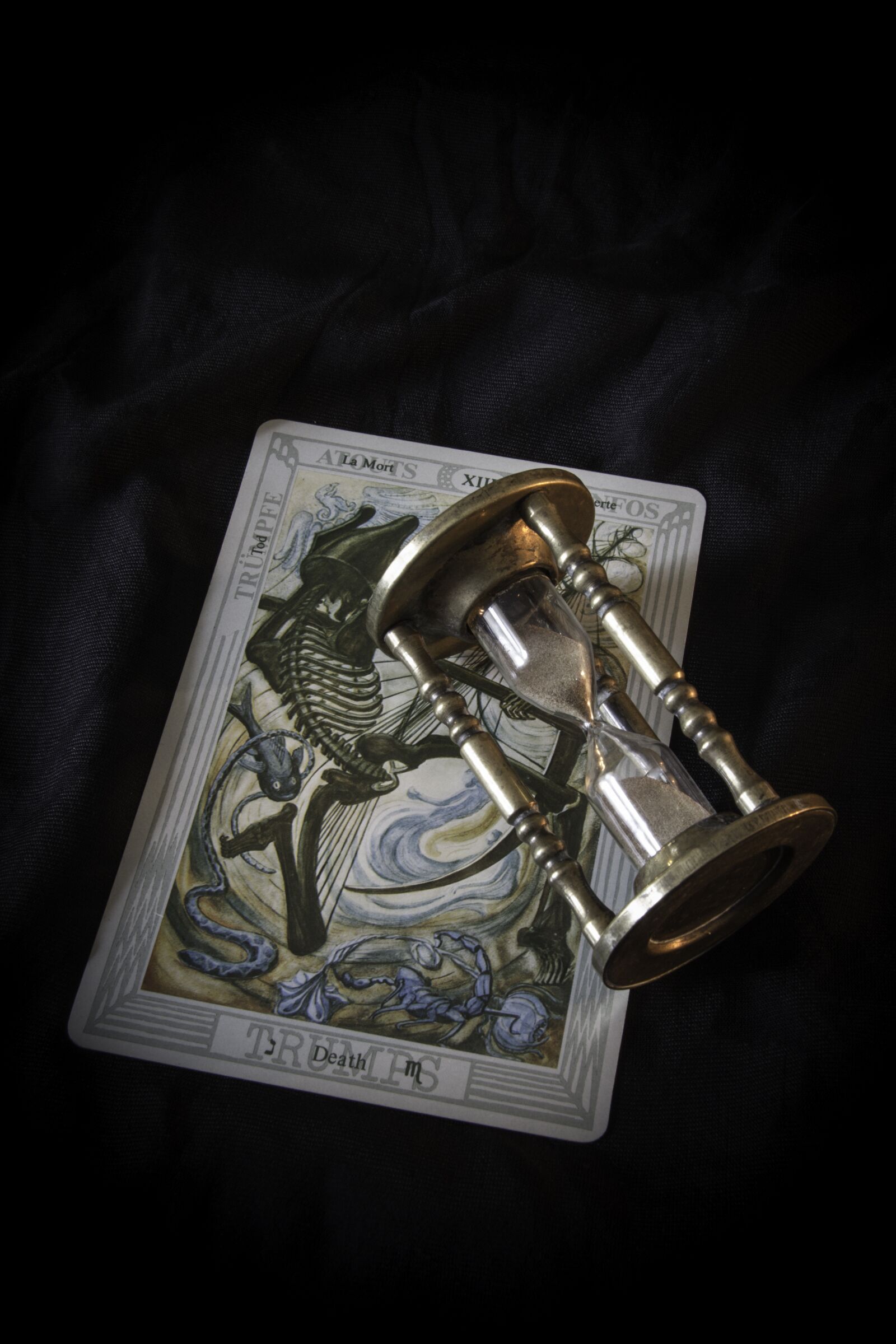 Canon EF-S 17-85mm F4-5.6 IS USM sample photo. Tarot, death, egg timer photography