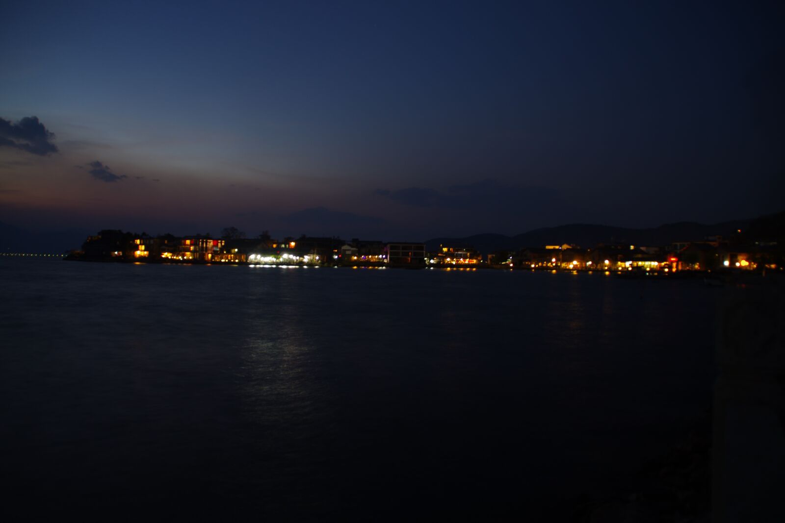 Pentax K-5 sample photo. Erhai lake, night view photography